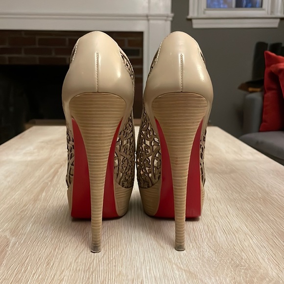 Louboutin Pampas 150MM Nude Laser Cut - 36 - Picture 4 of 9